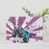 Blue Guitar-uitnodigingen Kaart (Staand voorkant)