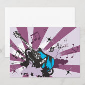 Blue Guitar-uitnodigingen Kaart (Voorkant / Achterkant)