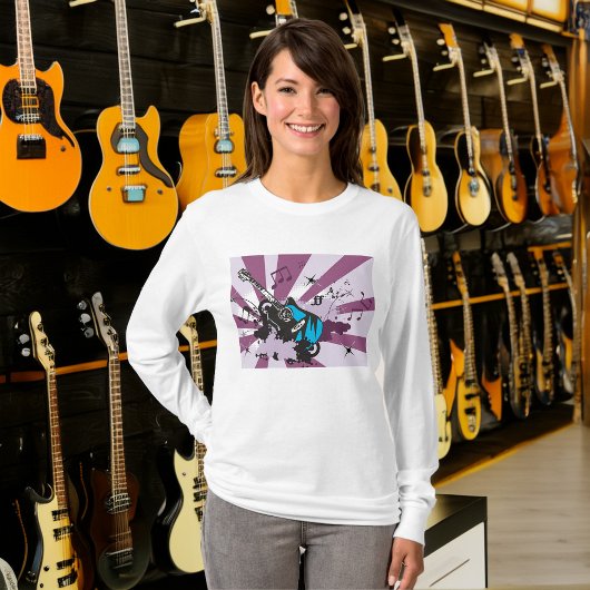 Blue Guitar Vrouwen Lange-Sleeve T-shirt