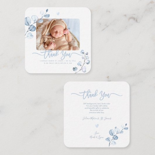 Blue Gum Eucalyptus Butterfly Shower Hartelijk dan Notitiekaartje (Voorkant / Achterkant)