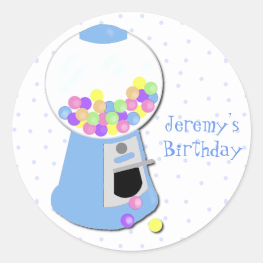 Blue Gumball Machine Party Sticker (Voorkant)