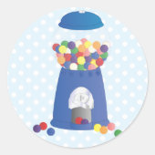 Blue Gumball-machine Ronde Sticker (Voorkant)