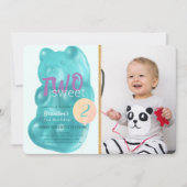 Blue Gummy Beer Twee Sweet Foto 2e Verjaardag Kaart (Voorkant)