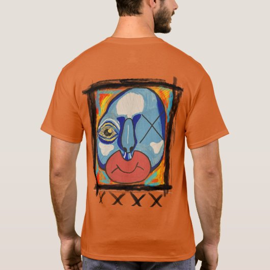 Blue Guy gemengde media T-shirt (Achterkant)