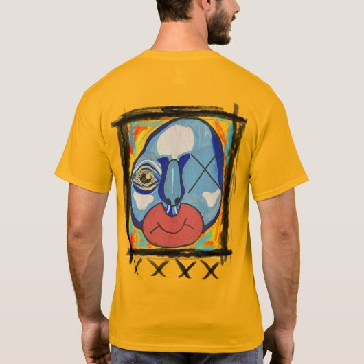 Blue Guy gemengde media T-shirt (Achterkant)