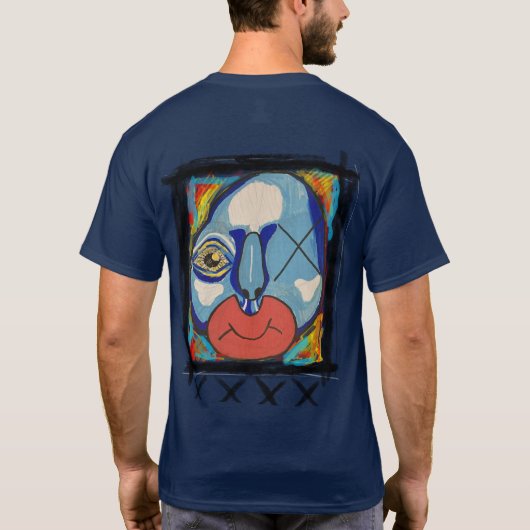 Blue Guy gemengde media T-shirt (Achterkant)
