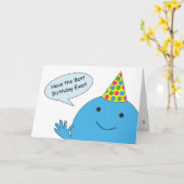 Blue Guy Met Feest Pet Happy Birthday Kaart (Gele Bloem)