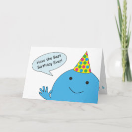 Blue Guy Met Feest Pet Happy Birthday Kaart