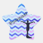 Blue Gymnast Chevron Gymnastics Stickers (Voorkant)