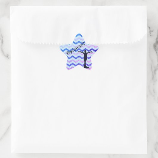 Blue Gymnast Chevron Gymnastics Stickers (Tas)