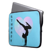 Blue Gymnast-laptophoes voor meisjes Hoesje laptop Laptop Sleeve (Voorkant Links)