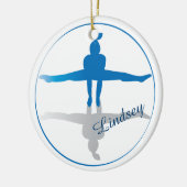 Blue Gymnast Personalized Keramisch Ornament (Links)