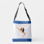 Blue Gymnastics tas! Persoonlijke naam. Crossbody Tas (Achterkant)
