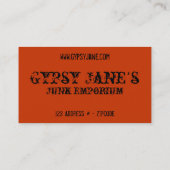 Blue Gypsies Eye Visitekaartje (Achterkant)