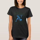 Blue Hacker Ninja verschuilt zich achter code voor T-shirt (Voorkant)