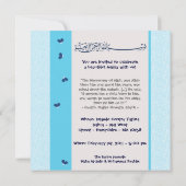 Blue hadith Aqiqa islam-uitnodiging voor baby Kaart (Achterkant)