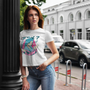 Blue Haered Anime Girl T-shirt