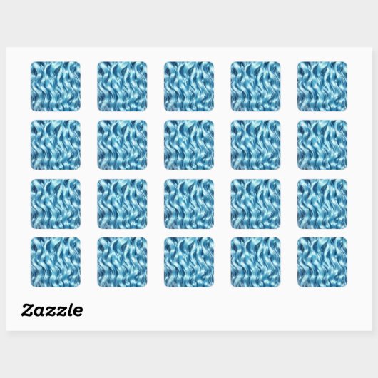 Blue Hair Background Square Sticker (Vel)