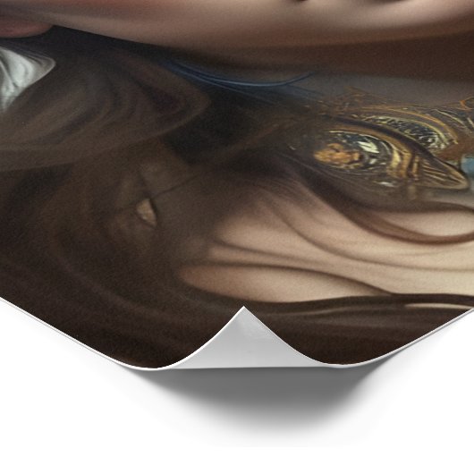 Blue Hair Blue Eyes High Fantasy Poster (Hoek)