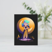 Blue Hair Girl en Gothic Duck Briefkaart (Staand voorkant)