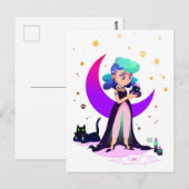 Blue Hair Girl en Gothic Duck Briefkaart (Voorkant / Achterkant)