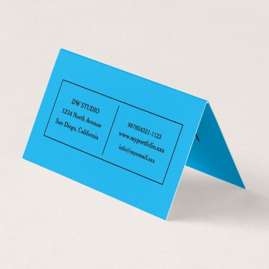 Blue Hairdressers Folded Business Loyalty Card Visitekaartje (Achterkant)