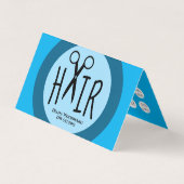 Blue Hairdressers Folded Business Loyalty Card Visitekaartje (Voorkant)