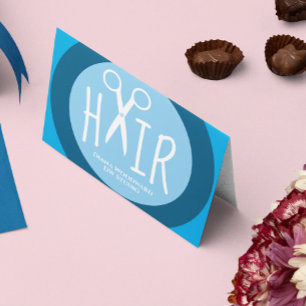 Blue Hairdressers Folded Business Loyalty Card Visitekaartje