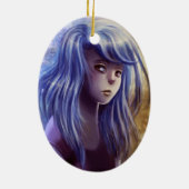 Blue Haire Girl Ornament (Achterkant)