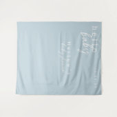 Blue Hallo Baby Modern Baby shower Banner Wandkleed (Voorkant (horizontaal))