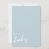 Blue Hallo Baby Modern Baby shower Invitation Aankondiging (Achterkant)
