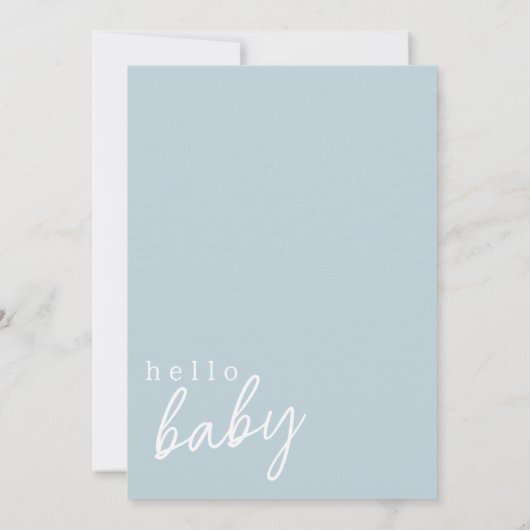 Blue Hallo Baby Modern Baby shower Invitation Aankondiging (Achterkant)