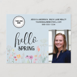 Blue Hallo Spring Realty Promotion Briefkaart