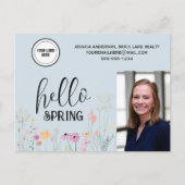 Blue Hallo Spring Realty Promotion Briefkaart (Voorkant)