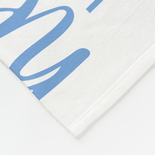 Blue Hallo World Monogram Baby Stat Fleece Deken (Hoek)