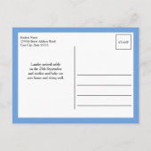 Blue Hallo World Photo Birth Stat Aankondigingskaart (Achterkant)