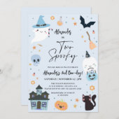 Blue Halloween 2e verjaardag Uitnodiging (Voorkant / Achterkant)