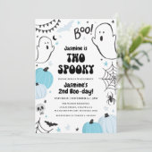 Blue Halloween 2e verjaardag Uitnodiging (Staand voorkant)