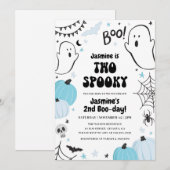 Blue Halloween 2e verjaardag Uitnodiging (Voorkant / Achterkant)