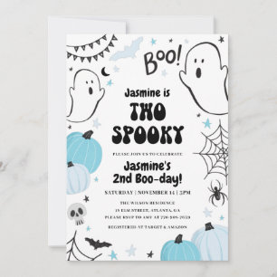 Blue Halloween 2e verjaardag Uitnodiging