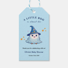 Blue Halloween A Little Boo Baby shower Cadeaulabel