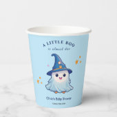 Blue Halloween A Little Boo Baby shower Papieren Bekers (Achterkant)