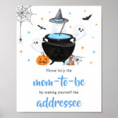 Blue Halloween Baby is het brouwen van een envelop Poster (Voorkant)