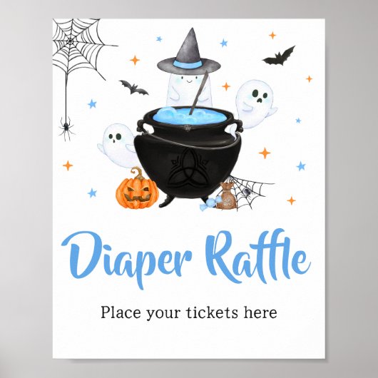 Blue Halloween Baby is het brouwen van luier Raffl Poster (Voorkant)