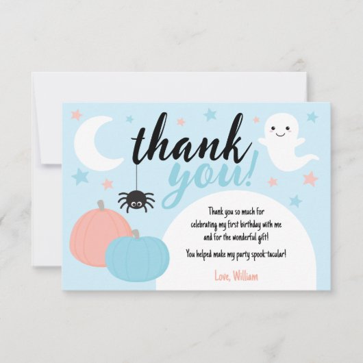Blue Halloween Bedankkaart (Voorkant)