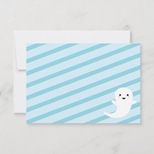 Blue Halloween Bedankkaart (Achterkant)