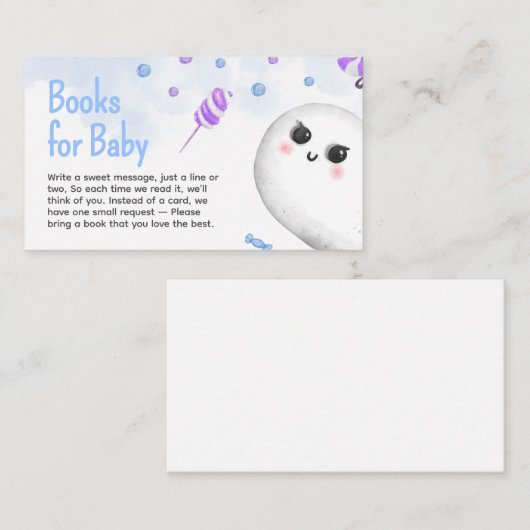 Blue Halloween Boy Baby shower Boeken voor Baby Informatiekaartje (Voorkant / Achterkant)