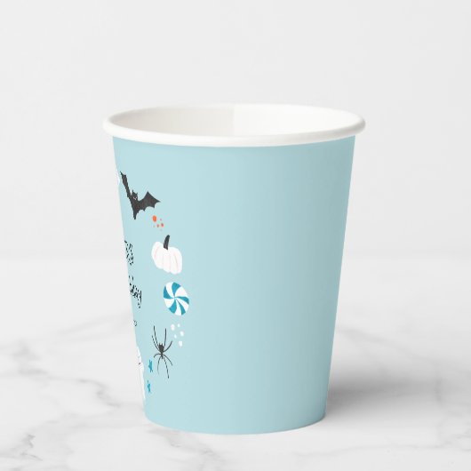 Blue Halloween Creatures Verjaardagsfeest Papieren Bekers (Links)