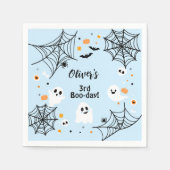 Blue Halloween Cute Ghost Boo-Day Party Servet (Voorkant)