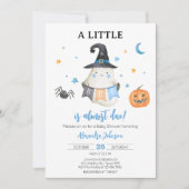 Blue Halloween Ghost Little Boo Baby shower Kaart (Voorkant)